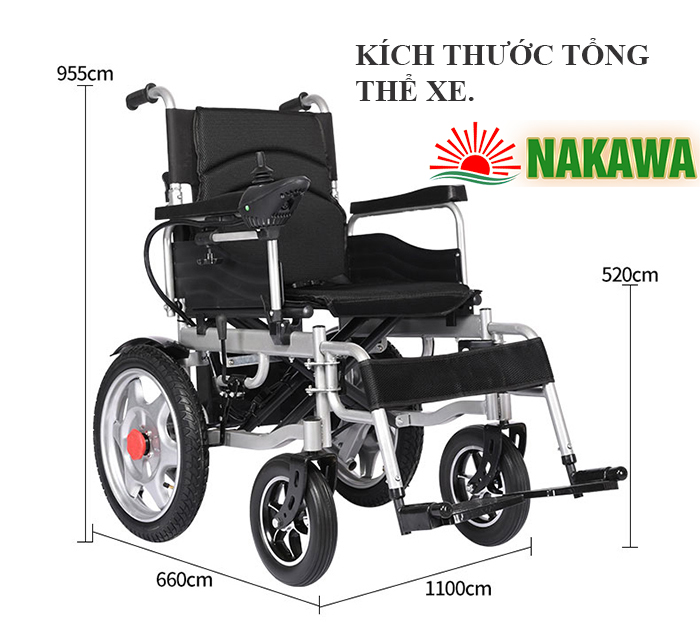 Xe Lăn Điện Nakawa NK-L04 kích thước